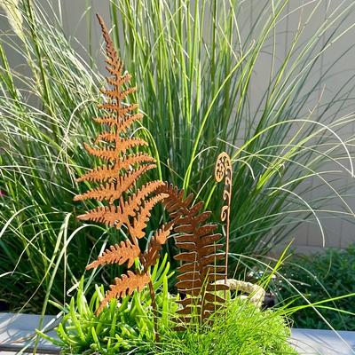 1pc Rusty Fern Leaves Garden Stake Metal Bouquet Rusted Metal Plant Stake Home And Garden Decor Ornament Metal Garden Art Furniture Garden Decor Gift