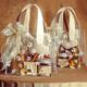1 Piece 8*7.21 Inch Portable Pvc Gift Bag With Ribbon For Wedding Parties Clear Daisy Print Gift Bag