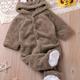 Baby's Warm Furry Hooded Long-sleeved Romper For Winter/fall