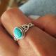 1pc Antique Jewelry Brand Classic Vintage Green Turquoise Ring For Men And Women Engagement Ring Anniversary Gift