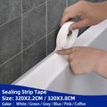 1 Roll, White Pvc Self-adhesive Caulk Strip Tape For Kitchen Sink, Toilet, Bathroom, Bathtub, Floor, Wall Edge Protection, Shower, Sink, Bath Sealing Tape Strip - Waterproof Wall Sticker