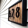 1pc Floating Exterior House Number, 5inch/125mm Black Zinc Alloy Numbers And Letters, Metal Address Sign Plate, Outdoor Doorplate, Number Dash Slash Sign #0-9