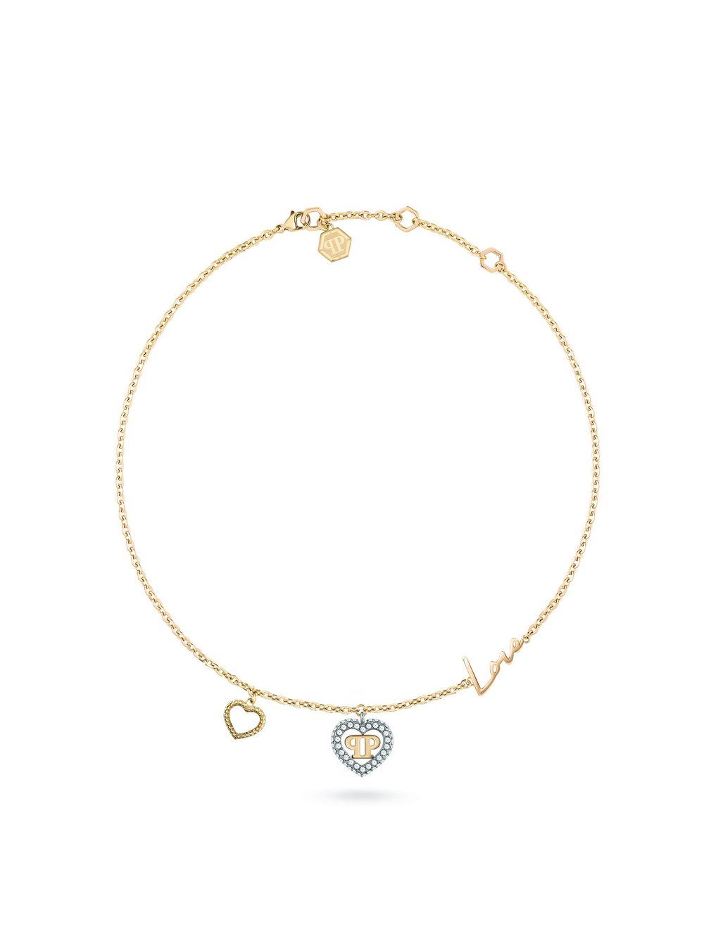 PHILIPP PLEIN Kette ROCKED HEARTS Damen gelb, ONE SIZE Image