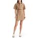 Cutout Cotton & Linen Mini Shirtdress