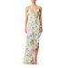 Wilhelmina Floral Print Ruffle Chiffon Maxi Dress