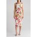 Floral Front Twist Midi Dress