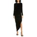 Tristana Long Sleeve Asymmetric Velvet Dress