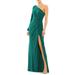 One-shoulder Long Sleeve Ruched Jersey Gown