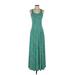 MICHAEL Michael Kors Casual Dress - Maxi: Green Marled Dresses - Women's Size Small