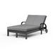Sunset West Monterey 81" Long Reclining Double Chaise Sunbrella w/ Cushions Metal in Black | Outdoor Furniture | Wayfair SW3001-99-5402