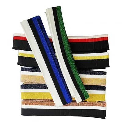 JIETAI Bling Flash Stripe Sewing Rib Fabric Metallic Stoffa Contrast DIY Telas Tissu Dazzling Collar