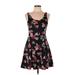 Divided by H&M Casual Dress - Fit & Flare: Black Floral Motif Dresses - New - Women's Size 10