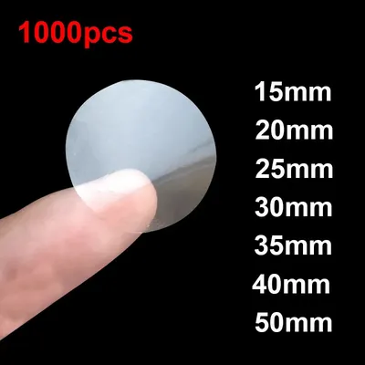 1000pcs/pack Transparent Round Clear Stickers PVC Waterproof for package envelope sealing label