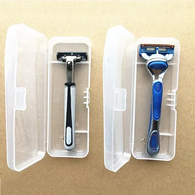 Portable Travel Men's Razor Case Shaving Machine Container Holder Shaver Box Transparent Plastic