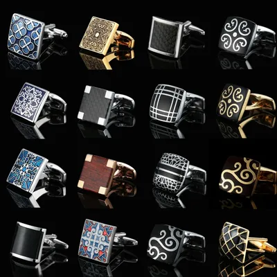 New high quality mahogany carbon fiber enamel technology retro pattern Cufflinks fashion men's