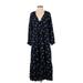 Madewell Casual Dress - Midi: Blue Floral Motif Dresses - Women's Size X-Small