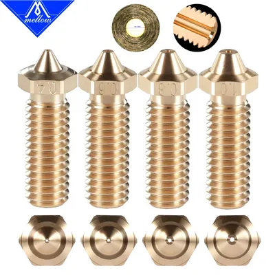 Mellow 1Pcs NF-V6 Sharp Volcano Nozzle Brass Lengthen Extruder Nozzle 0.4--1.2mm For 3D printer 1.75 Filament Volcano Hotend