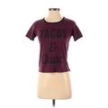 Fifth Sun Short Sleeve T-Shirt: Burgundy Tops - Women's Size X-Small