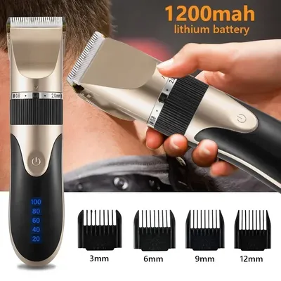Professional Hair Clipper Men's Barber Beard Trimmer Rechargeable Hair Cutting Machine Ceramic Blade