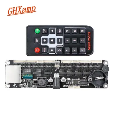 GHXAMP 6-Digit Universal Glow Nixie Clock Tubes Control Motherboard MAX1771 Remote Control IN12 IN14