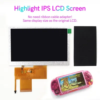 4.3inch PSP 1000 IPS LCD Highlight Screen Display No Need Ribbon Cable Adapter For Sony PSP 1000