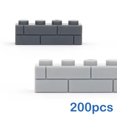 200pcs DIY Building Blocks Thick wall Figures Bricks 1x4 Dots Educational Creative Size Compatible
