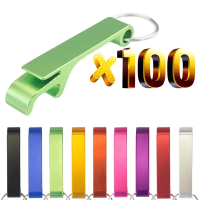 Lot 100pcs Free Customized Aluminium Portable Can Opener Key Chain Ring Can Opener Restaurant