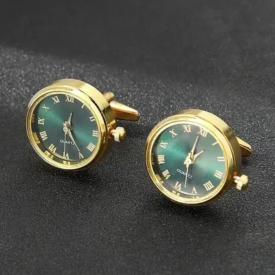 Men's Luxury Watches Cufflinks Classic French Business Fashion Rotating Clock Gold Color Cuff Link