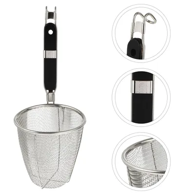 Stainless Steel High Edge Strainer Basket Deep Noodle Pasta Sieve Kitchen Mesh Spider Food Skimmer