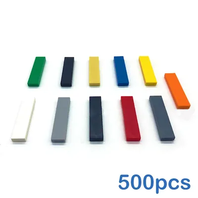 500pcs DIY Building Blocks Smooth 1x4 Dots Thin Figure Bricks Educational Creative Size Compatible