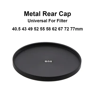 Metal Lens Filter Rear Cap Cover Lid Aluminum Alloy Screw-in Universal 40.5mm 43mm 49mm 52mm 55mm