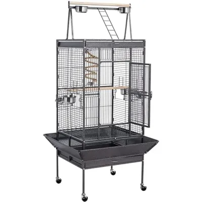 Bird Cage, 69 Inch Forged Iron Rolled Large Parrot Cage, Suitable for African Gray Small Quaker Bird