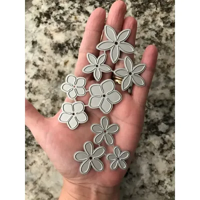 Adv-one Scrapbooking Dies Metal 9pcs Flower Stitched Cutting Dies Craft Embossing Stamp Stencil