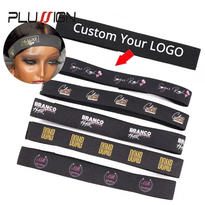 Customized Logo Adjustable Elastic Band For Edges Wig Headband Edge Hair Band With Adjustable Magic