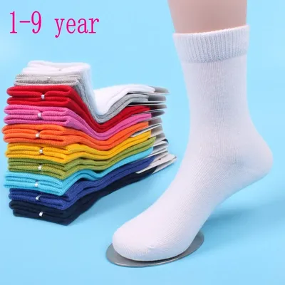 20 Pieces=10 Pairs Children Socks Spring&Autumn Cotton High Quality Candy Colors Girls Socks With