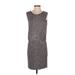 Nicole Miller Artelier Casual Dress - Sheath: Gray Grid Dresses - New - Women's Size Small