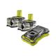 Ryobi - Confezione 2 batterie 18V One+ 5.0 Ah LithiumPlus - 1 caricatore ultra rapido 5.0 Ah