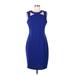 Calvin Klein Casual Dress - Bodycon: Blue Solid Dresses - Women's Size 10