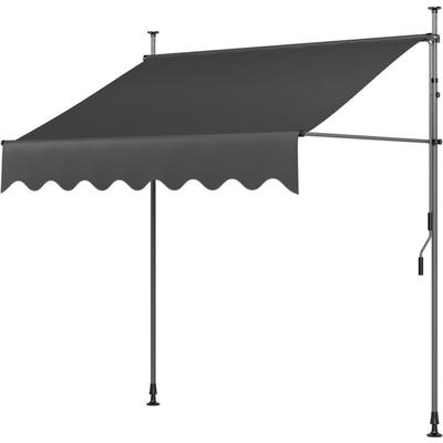 Liferun - 300 x 120cm Klemmmarkise Balkonmarkise Sonnenschutz mit Handkurbel, UV-beständig Image