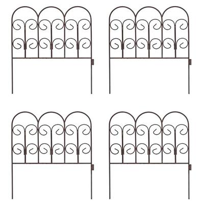 Schmuckzaun Metallzaun Gartenzaun 41x46 cm Zaunelemente 4er Set erweiterbar Rost Image