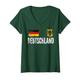 Damen Deutschland Fußball Trikot Vintage / Distressed - Fussball WM T-Shirt mit V-Ausschnitt