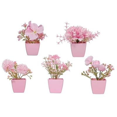 5 pièces/ensemble mini ensemble floral décoratif rose exquis-parfait pour embellir n'importe quel espace avec un attrait délicat et charmant, ajoutant une touche d'élégance