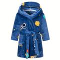 Peignoirs en flanelle pour enfants, peignoirs à capuche pour garçons, vêtements de nuit doux imprimé planètes et astronautes, vêtements pour enfants