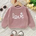 Pull Mignon En Laine Pour Bébé, Pull Chaud À La Mode Avec Lettres Brodées Pour Bébé