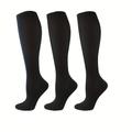 3 Paires De Chaussettes De Noires, Chaussettes Énergétiques Pour L'athlétisme, La Course, Les Voyages, Les Longues Chaussettes De Sport En Plein Air Pour Hommes Et Femmes