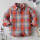 Les Garçons De Kids Plaid Shirts Long Sleeve Button Down Tops Printemps Automne Outwear Shirts Jacket Clothes
