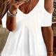 Plus Size Casual T-shirt, Femmes Plus Plain Cold Shoulder Metal Ring Decor Short Sleeve Tee