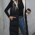 Mid Length Sleeveless Hooded Coat, Élégant Ouvert Avant Automne & Hiver Vêtements D'extérieur, Vêtements Pour Femmes