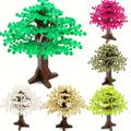 90 Pcs Blocs De Construction Arbre Ensemble DIY MOC Ville Vue Sur La Rue Route Jardin Jungle Plante En Pot Miniature Bonsaï DIY Construction Modèle Briques Décoration Scène Jouets Pour Enfants 6+