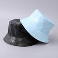 Chapeau de seau en PU de couleur bonbon imperméable léger Chapeau de pêcheur Chapeau de bassin de protection solaire Chapeaux de plage de voyage